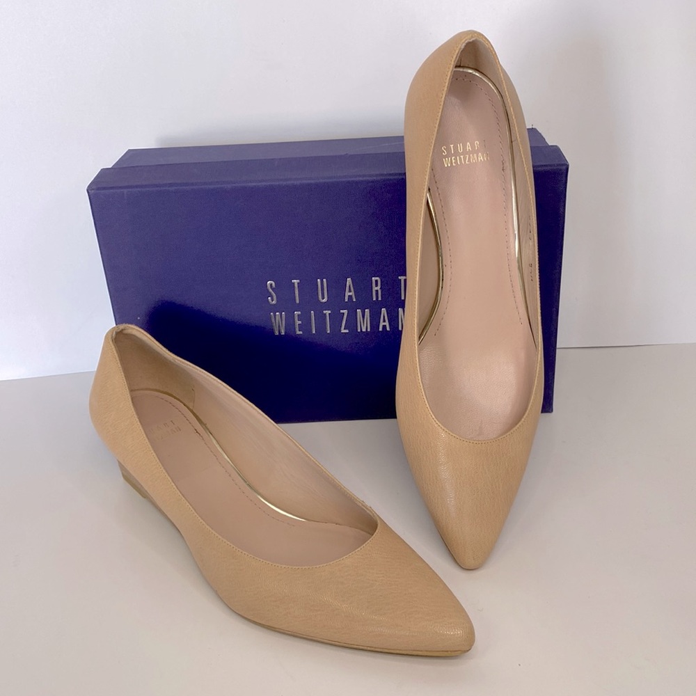Stuart Weitzman Tan Low Wedges In Size 9.5. - image 4
